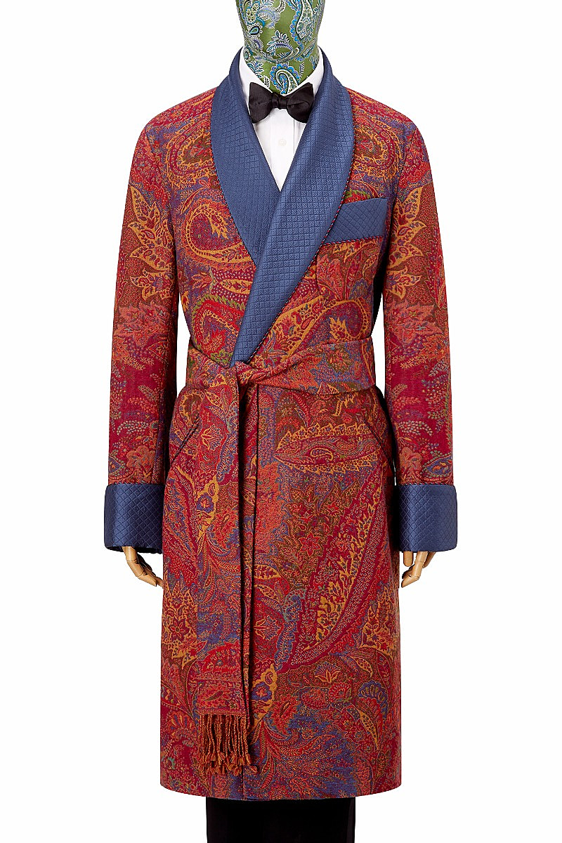 Antique Shawl Lined Silk Dressing Gown | New & Lingwood