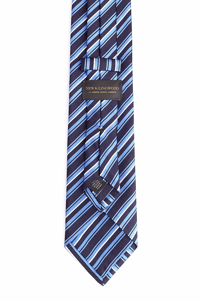 Black & Blue Blazer Stripe Silk Tie | New & Lingwood