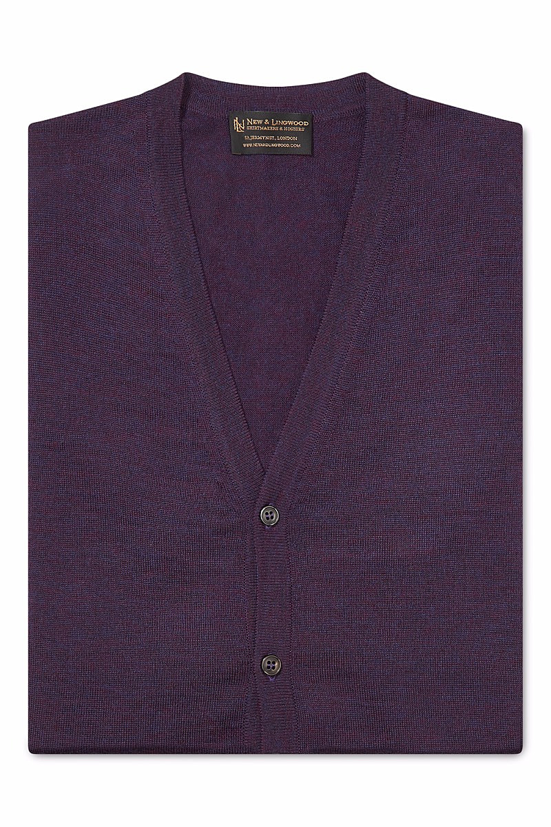 Purple Merino Waistcoat | New & Lingwood