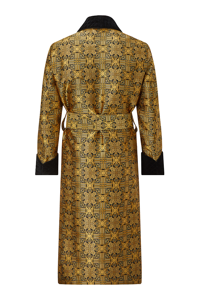 Rococo Lined Silk Dressing Gown | New & Lingwood