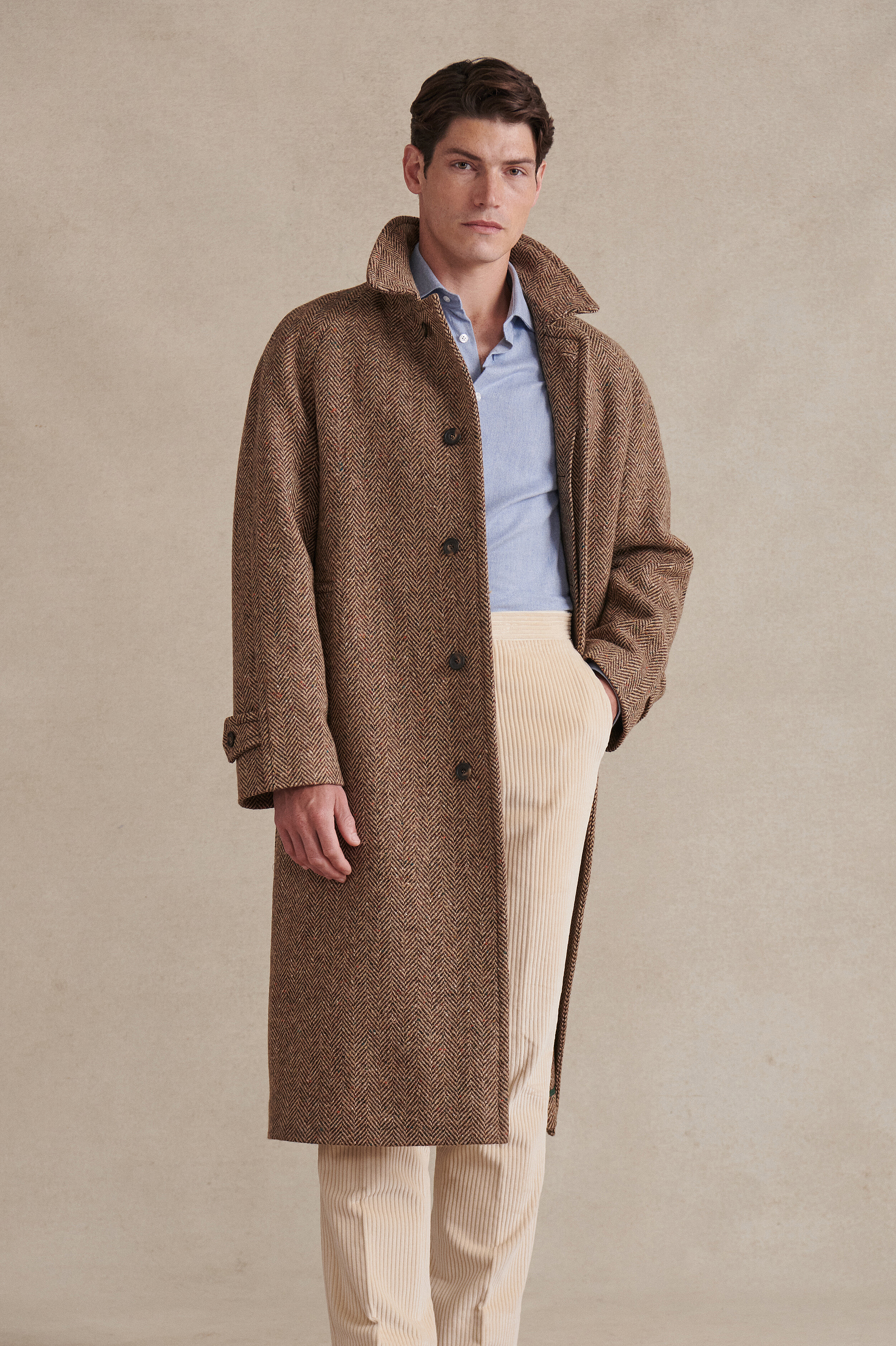 Mens herringbone hot sale overcoat