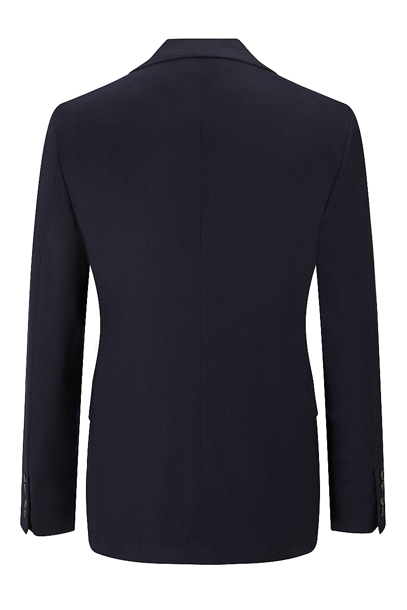 Navy Double Breasted Cashmere Jacket | New & Lingwood