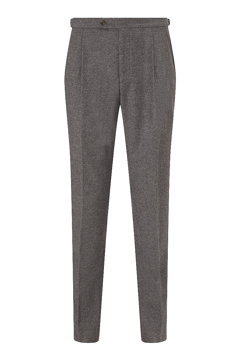 Grey Wool Flannel Trousers by Ring Jacket on Sale