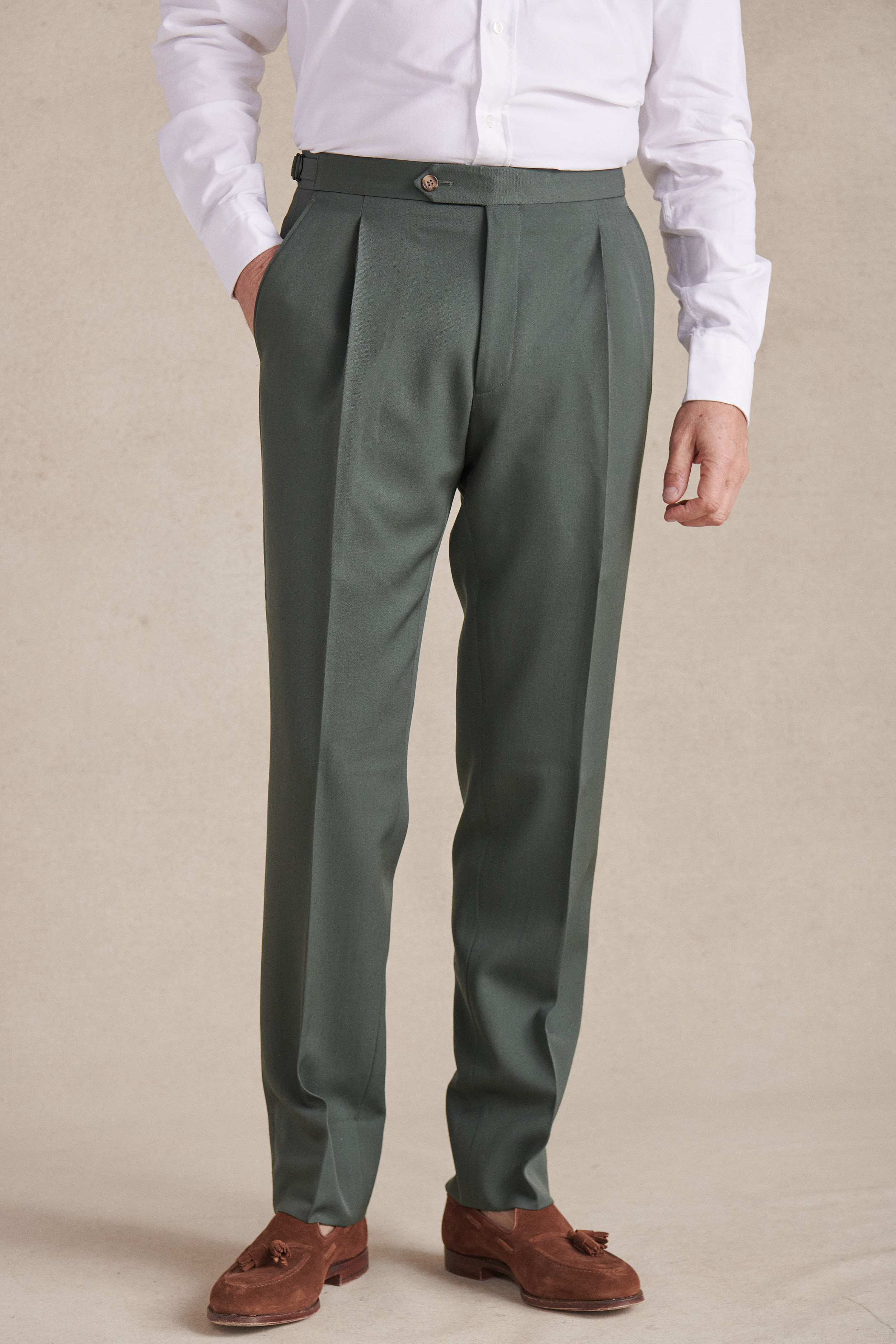 Zegna Pleated Wool Tapered Trousers  Farfetch
