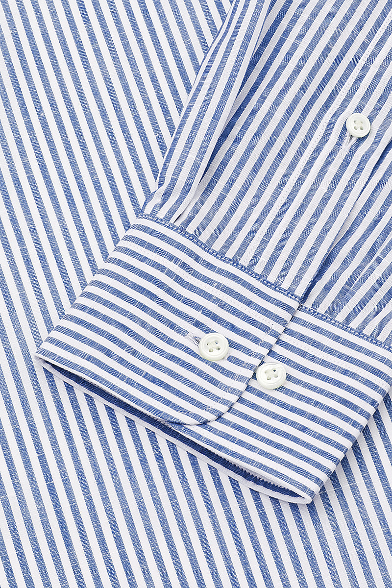 Blue Stripe Cutaway Collar Standard Fit Shirt | New & Lingwood