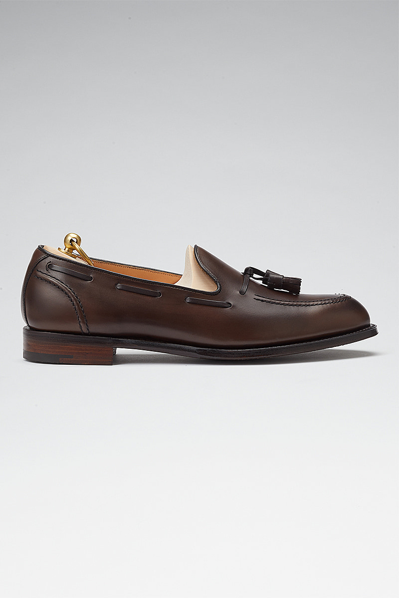 Brown Leather Tassle Loafer | New & Lingwood