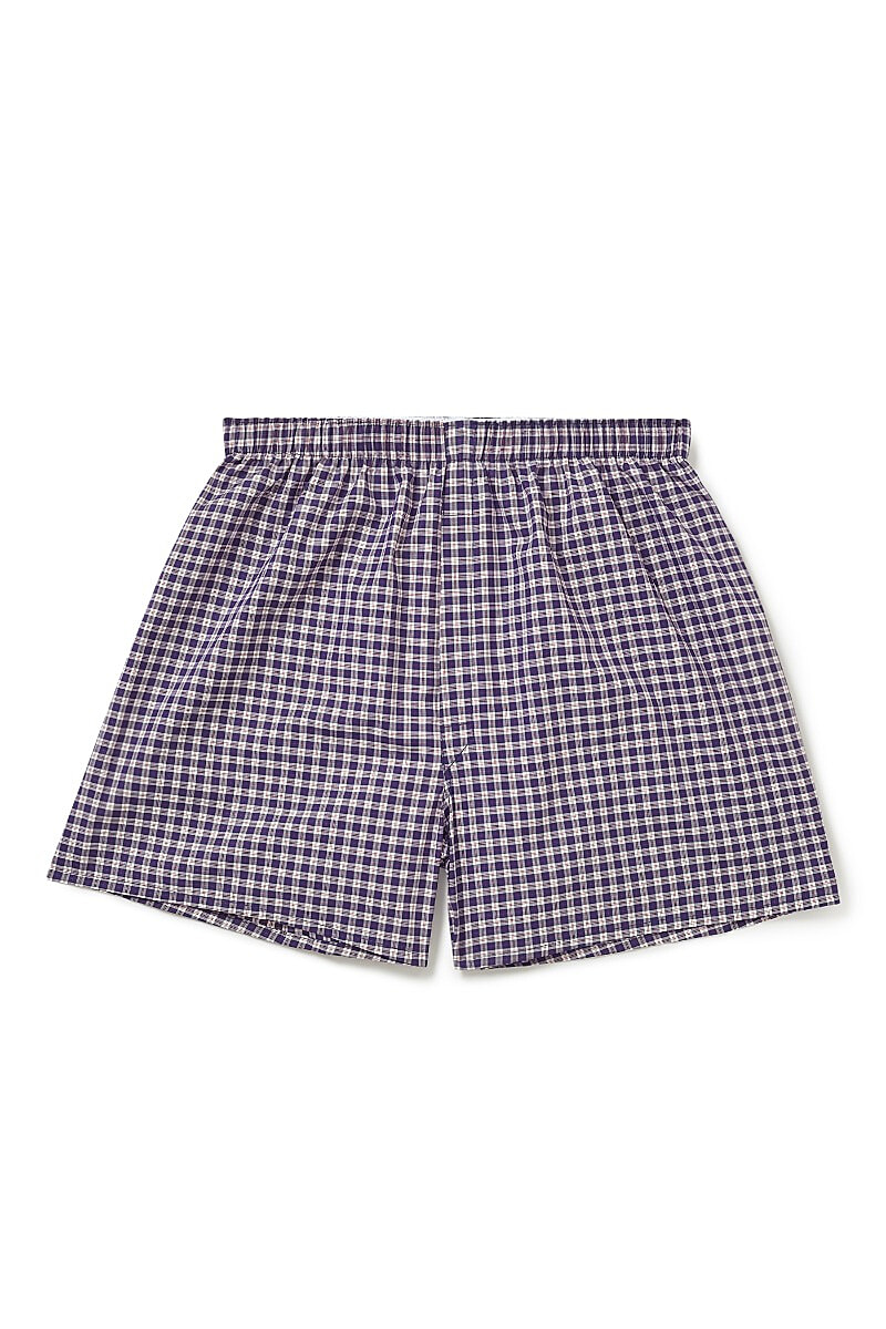 Red Multi Check Cotton Boxer Shorts New And Lingwood 3223