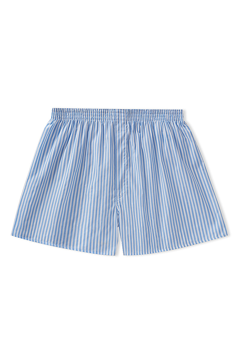 Blue Candy Stripe Cotton Boxer Shorts | New & Lingwood