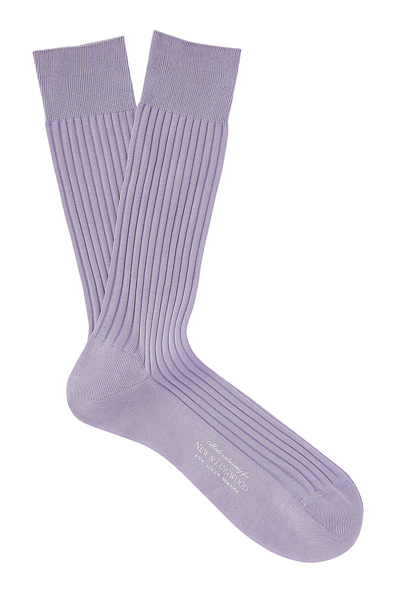 Lavender Mid Calf Cotton Socks | New & Lingwood