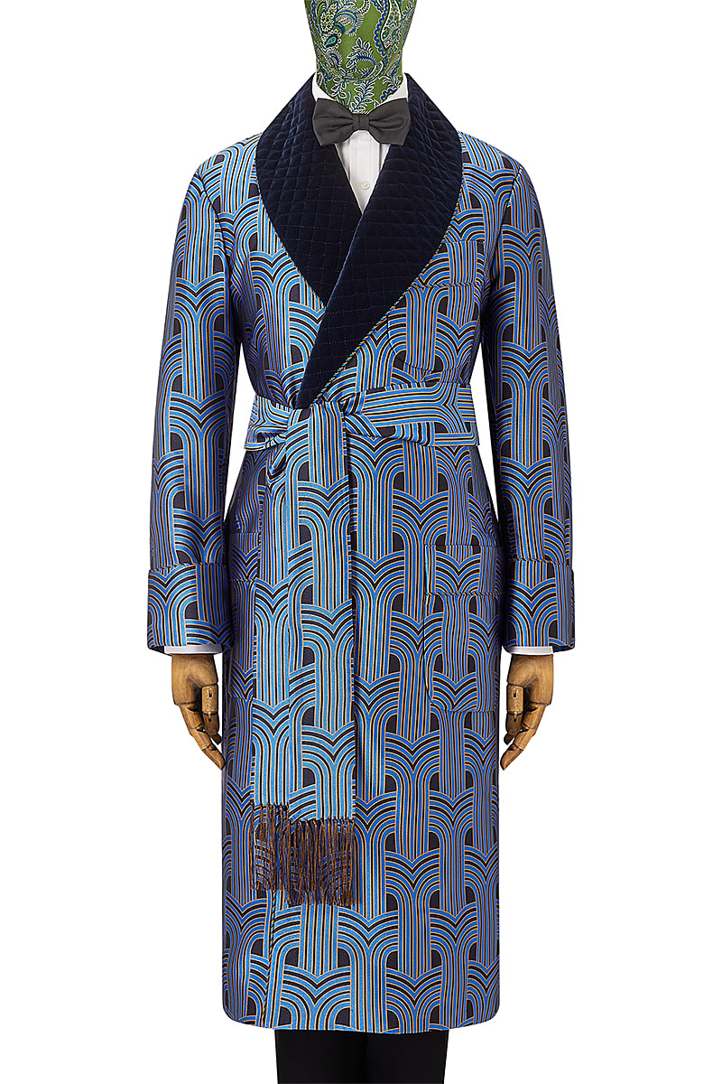 Art Deco Lined Silk Dressing Gown | New & Lingwood