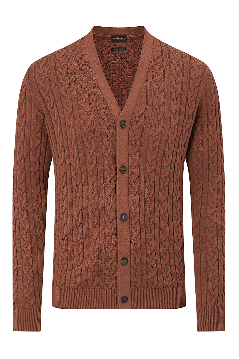 Brown Cable Knit Cardigan New & Lingwood