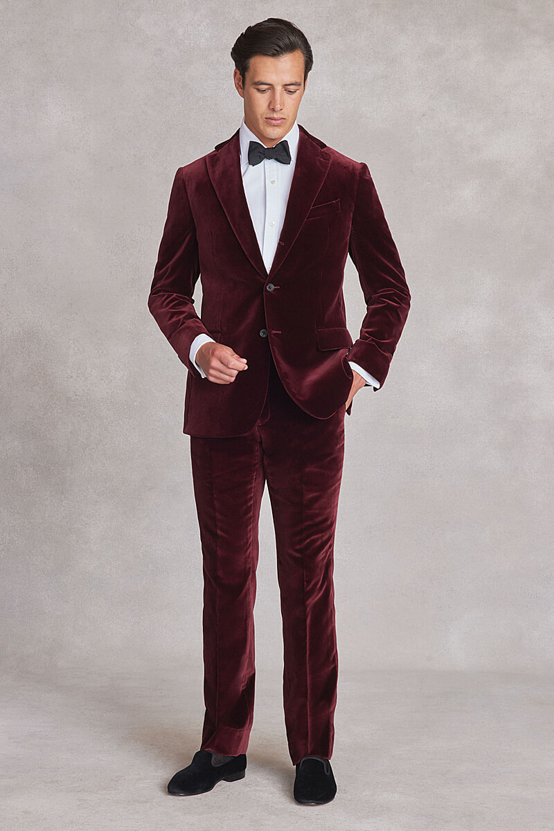 Mens wine velvet on sale blazer