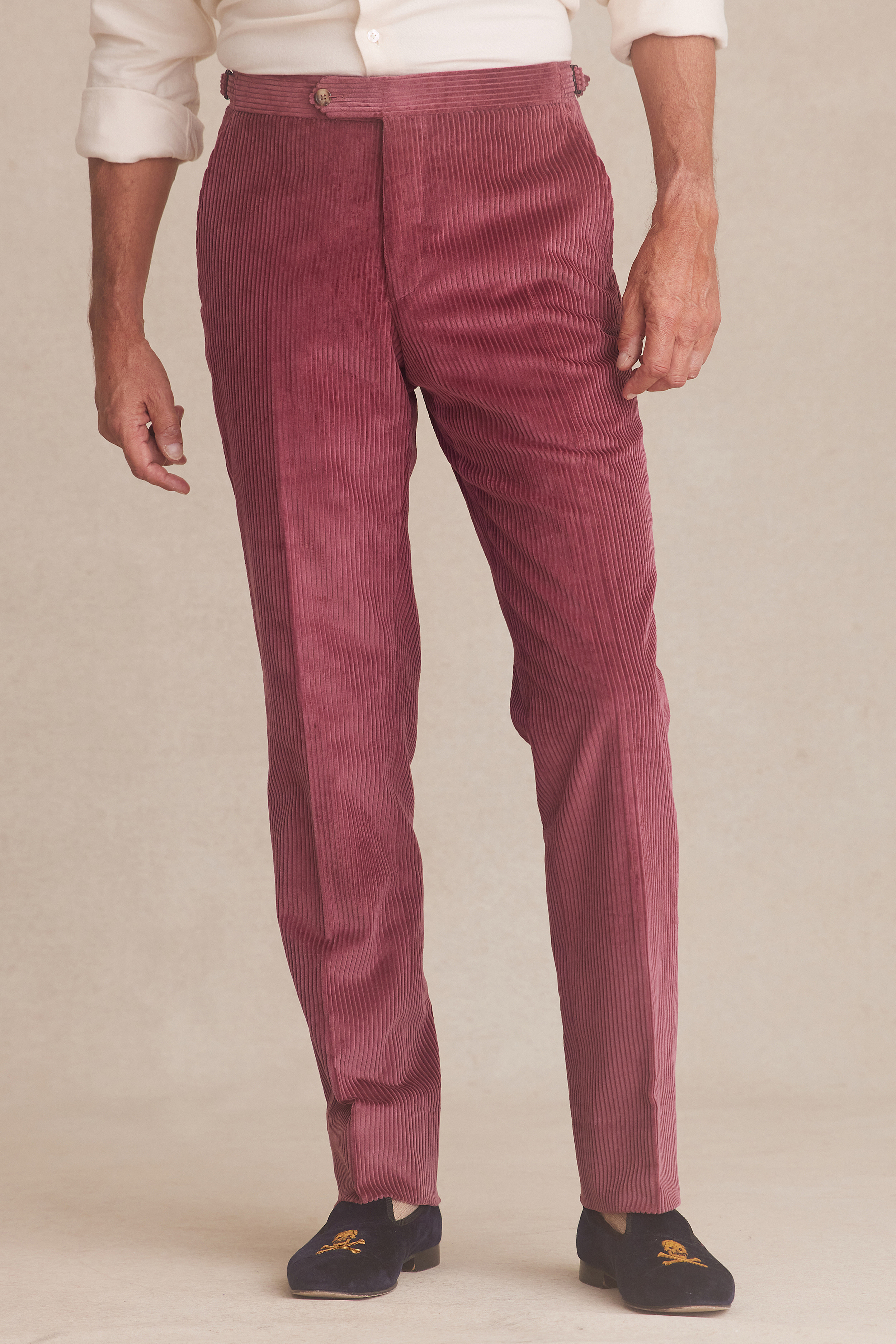 Fashion Trousers Corduroy Trousers Closed Corduroy Trousers pink color gradient casual look 