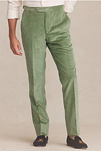 Cream Flat Front 5 Wale Corduroy Trousers