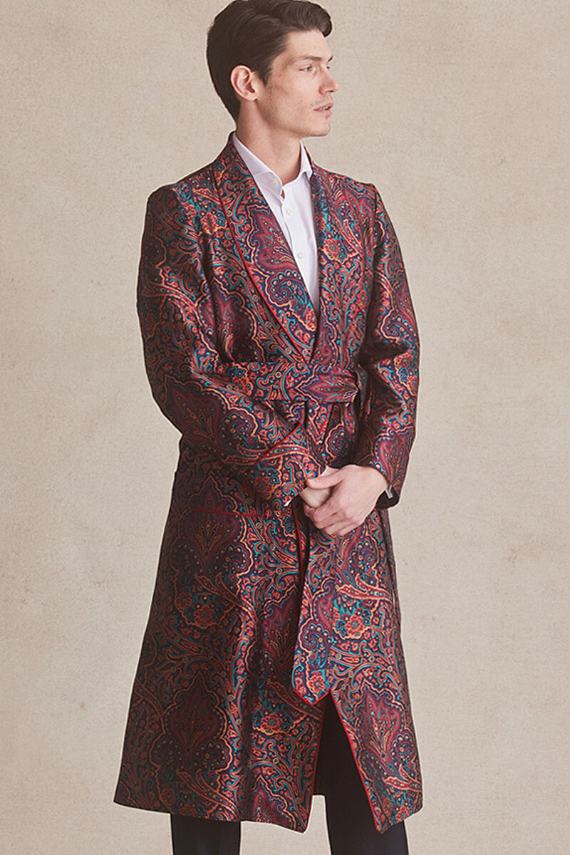 Silk paisley sale dressing gown