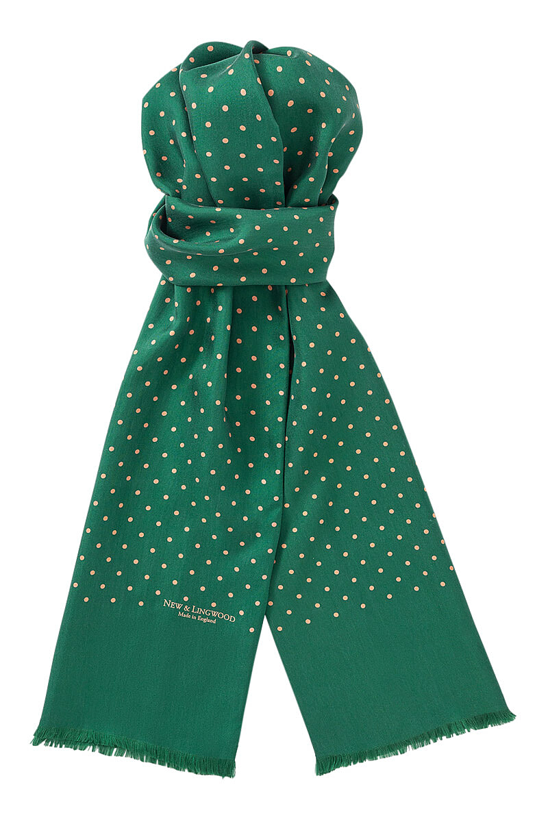 Green polka 2025 dot scarf