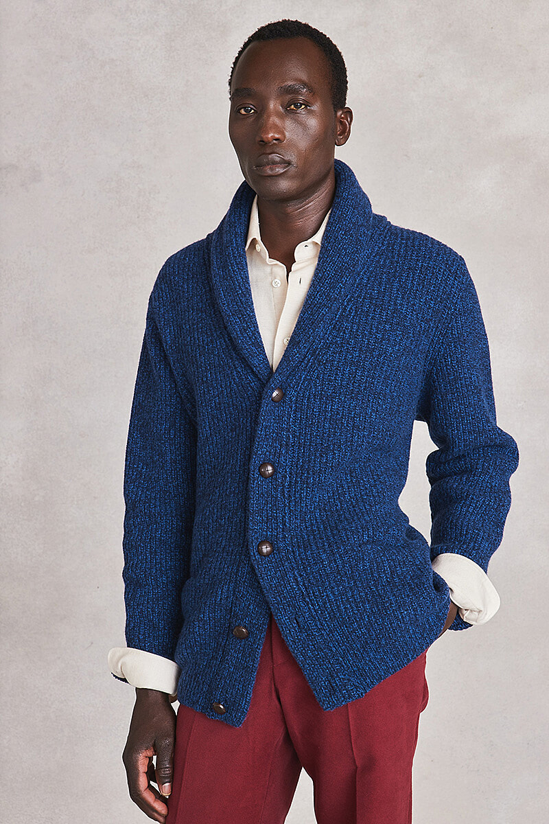 Mens navy sale shawl cardigan