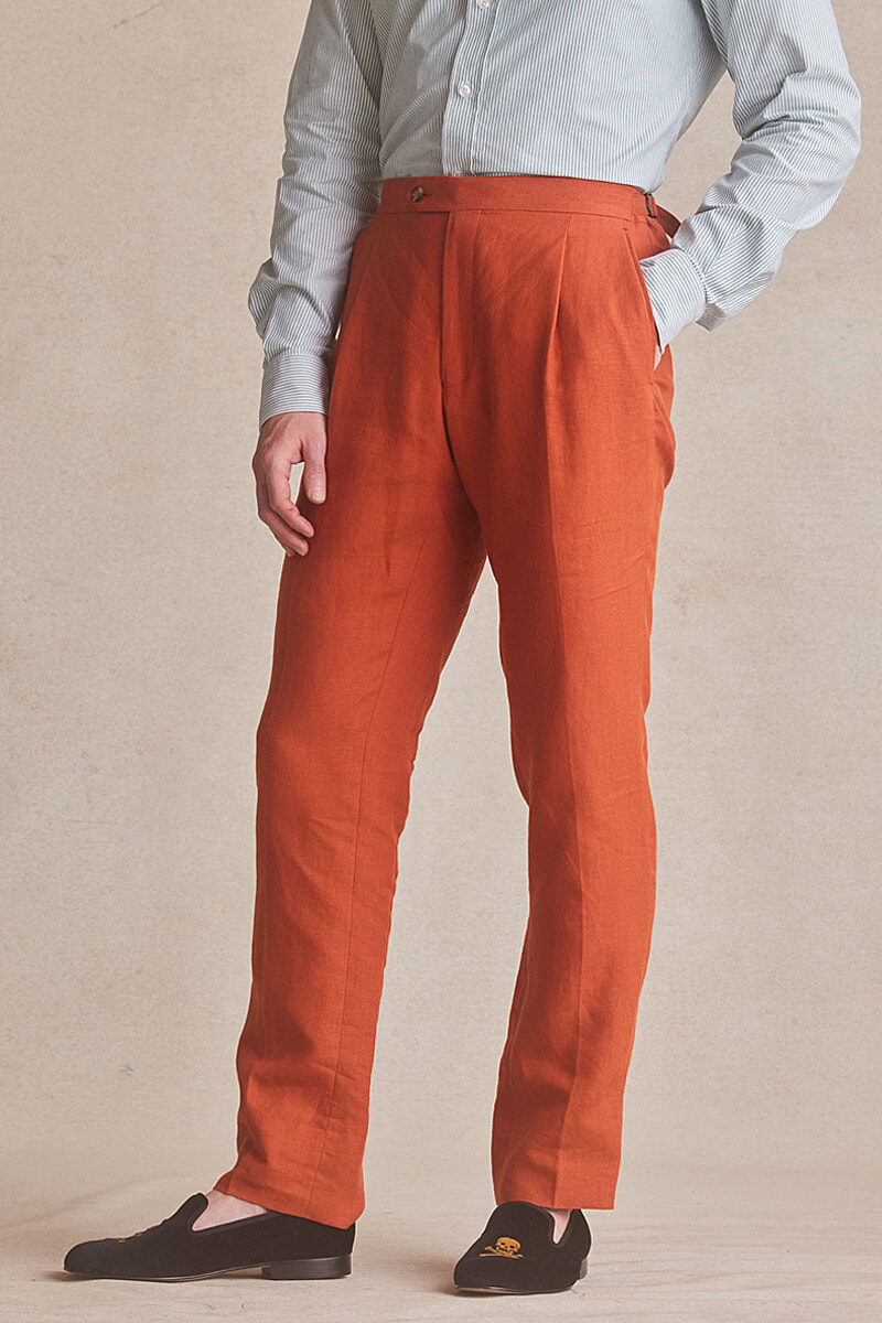 burnt orange trousers mens