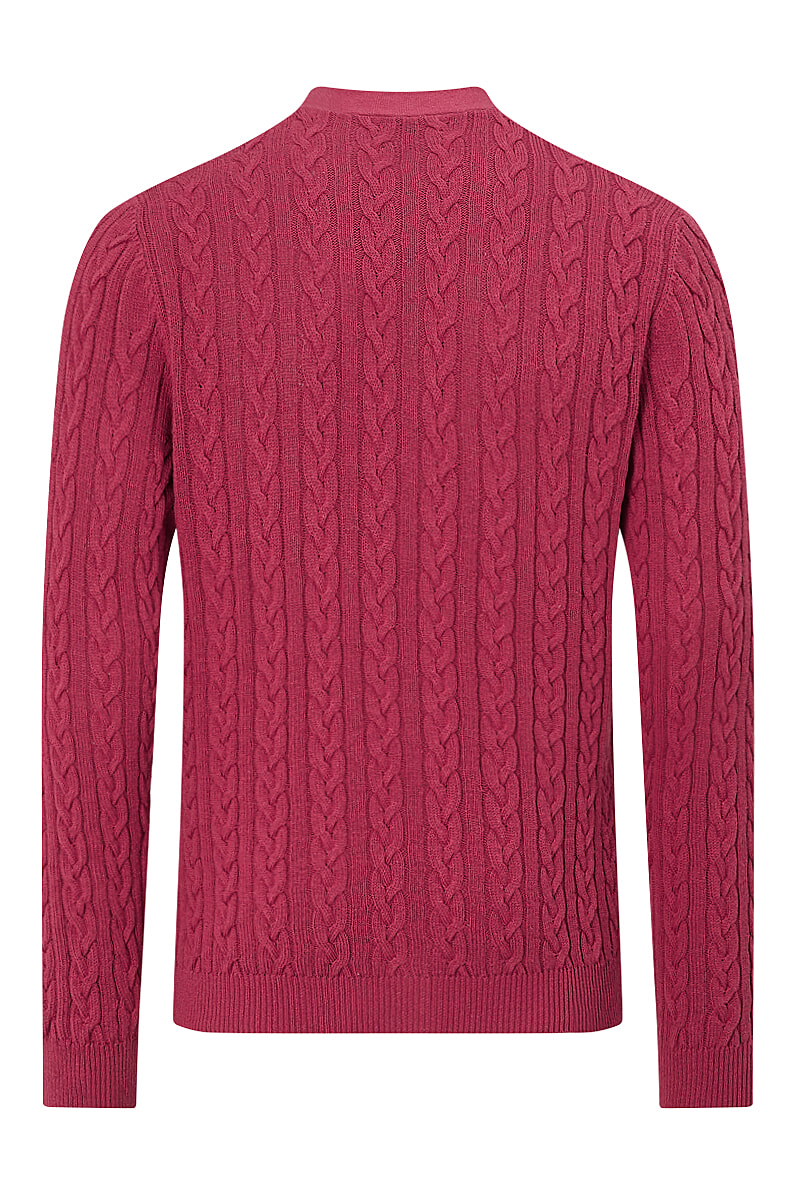 Mens pink cable knit on sale sweater