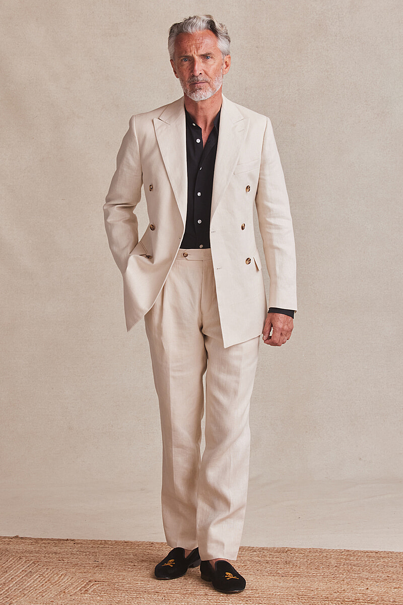 Double-Breasted Linen Jacket | New & Lingwood