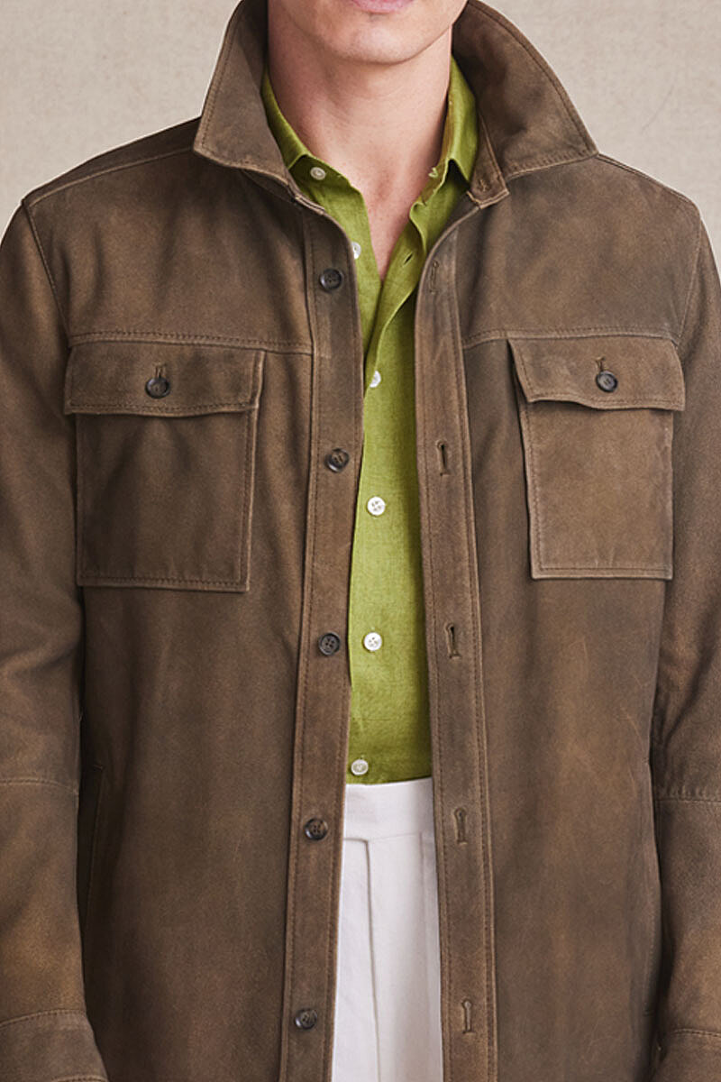 Suede hot sale overshirt jacket