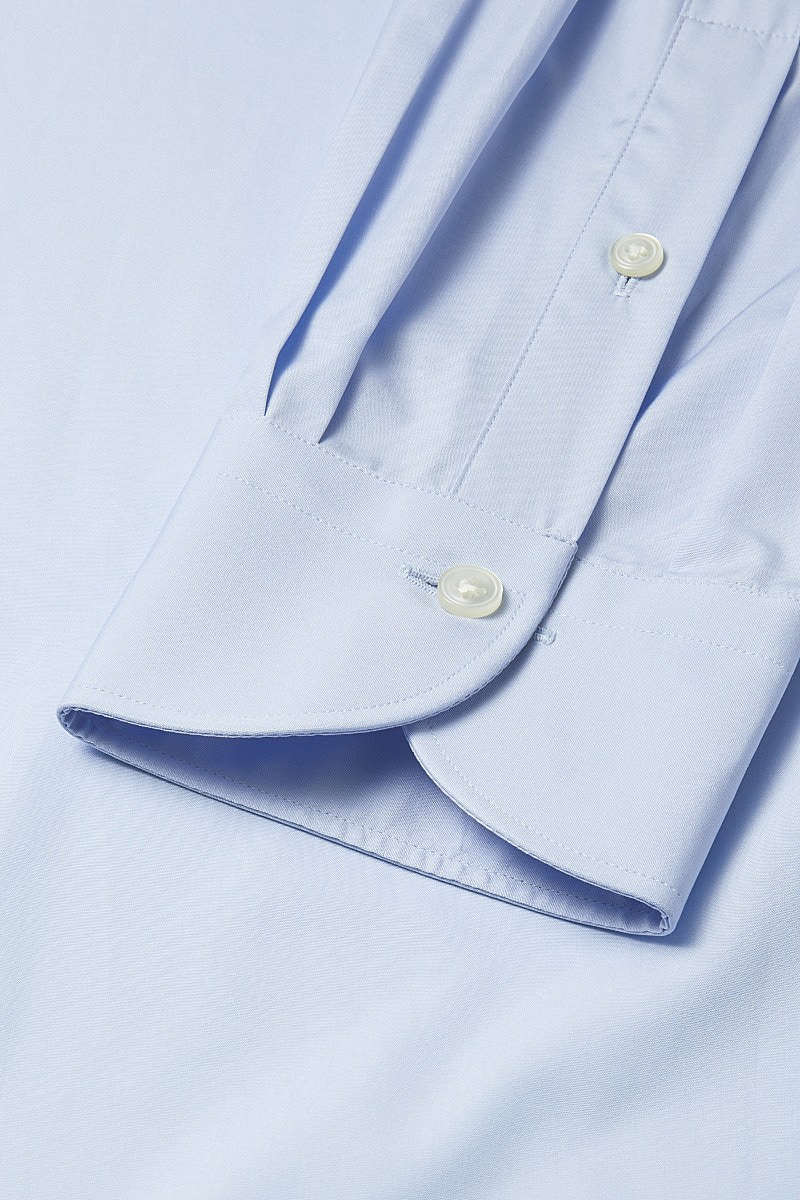 Pale Blue Poplin St James's Collar Tailored Fit Single Cuff Shirt | New ...