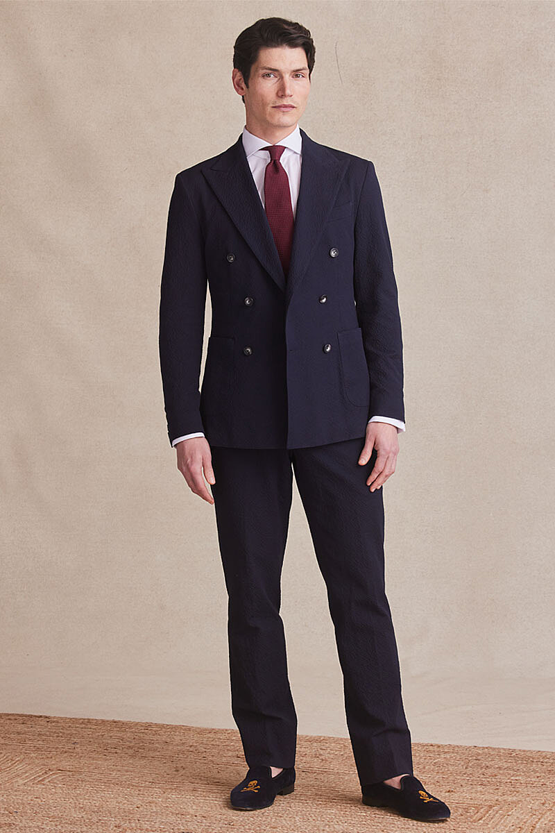 Mens double hotsell breasted seersucker suit