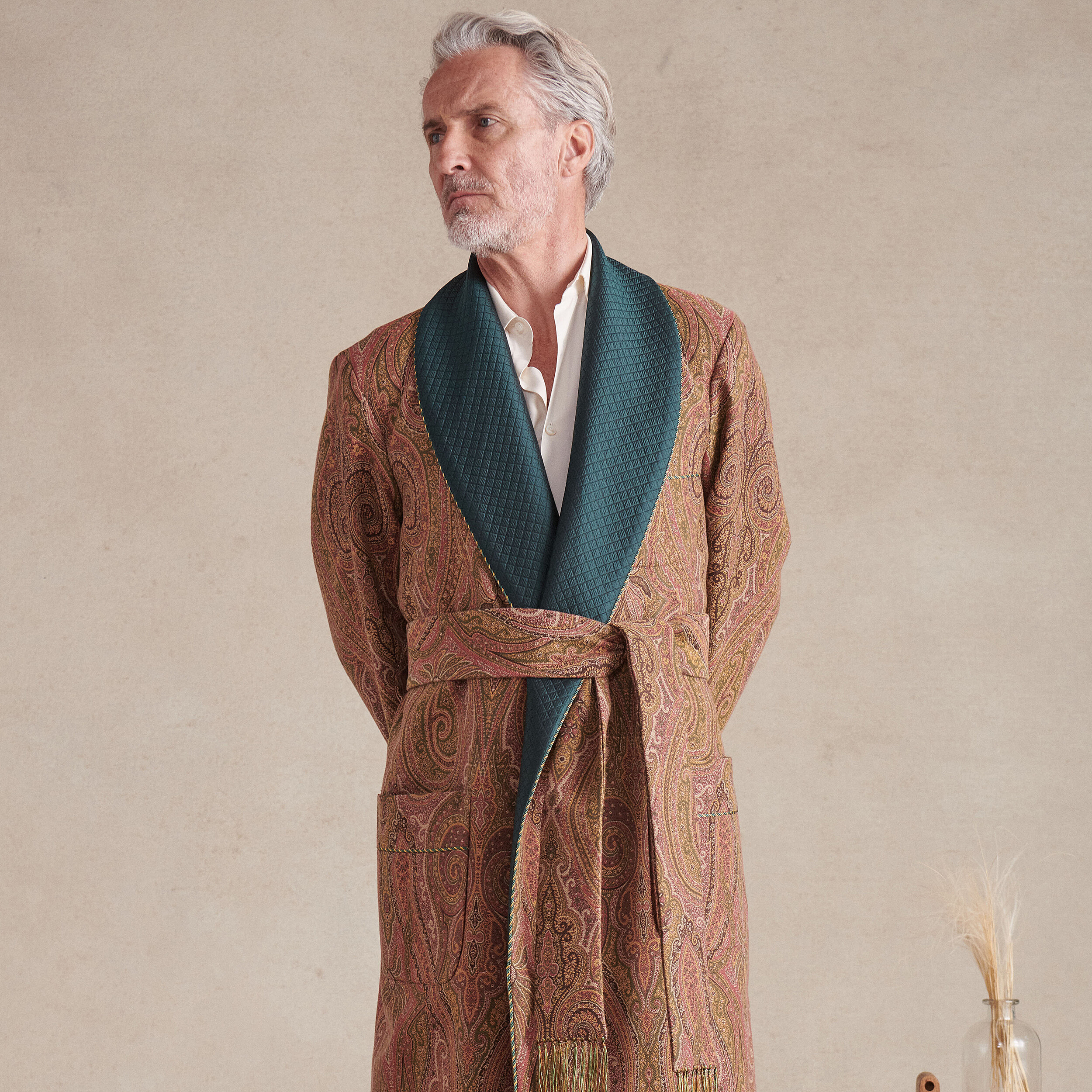 Mens cashmere sale dressing gown