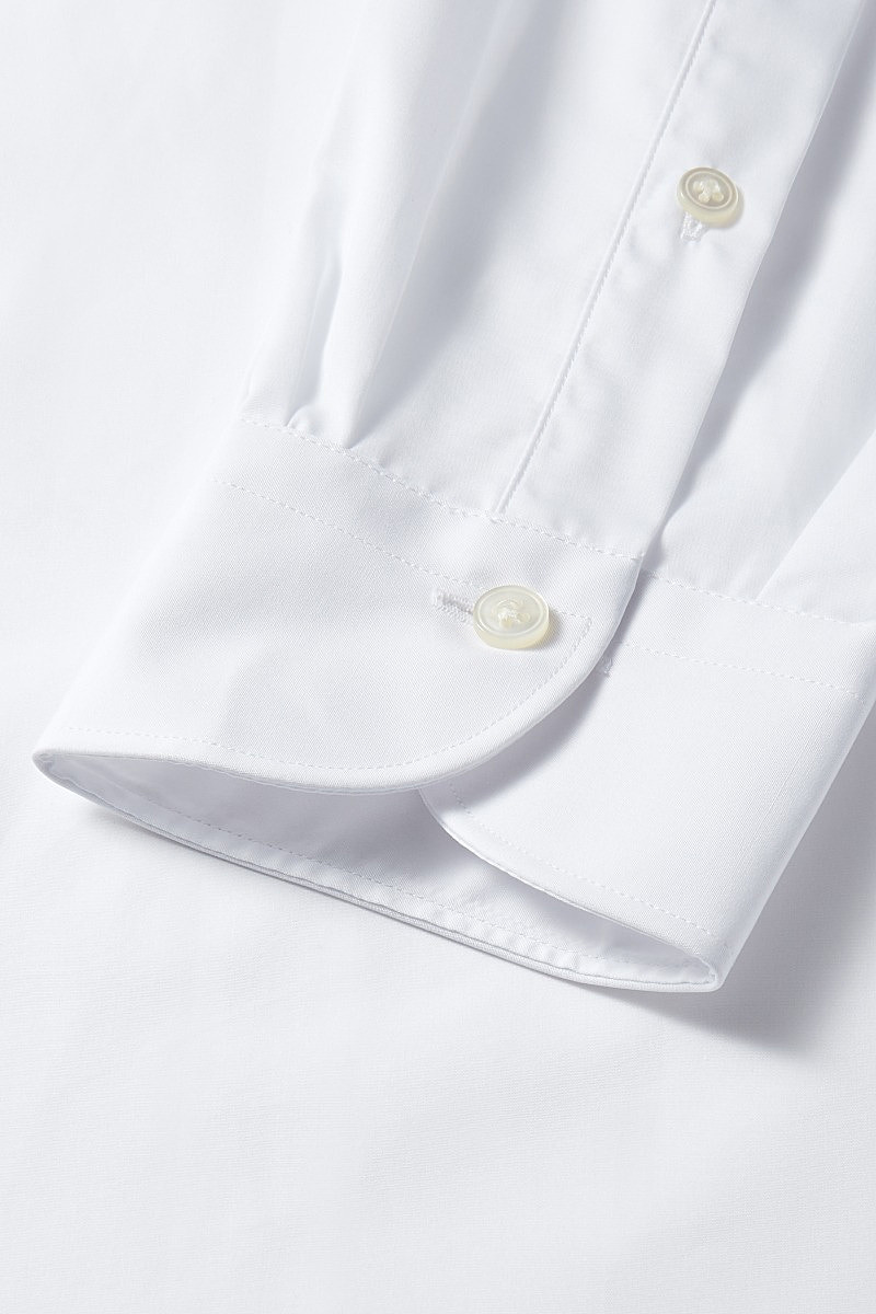 White Poplin Cutaway Collar Tailored Fit Shirt | New & Lingwood